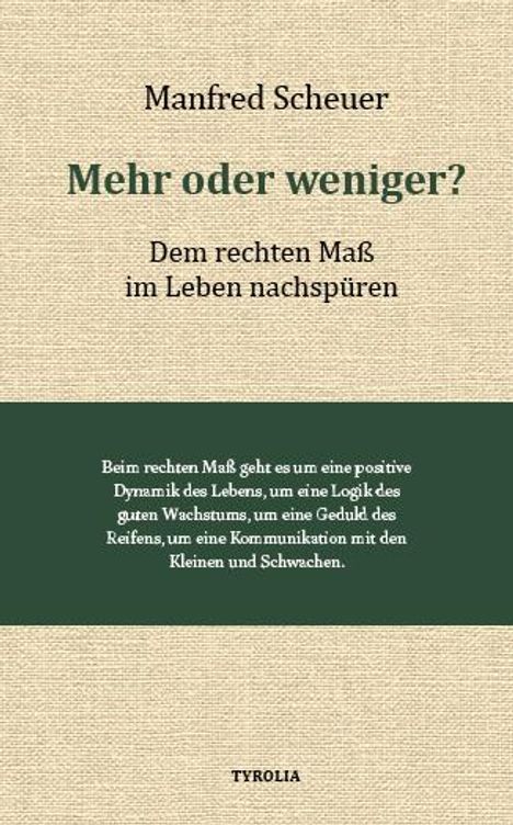 Manfred Scheuer: Mehr oder weniger?, Buch