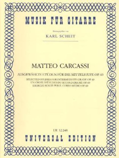 Matteo Carcassi: Ausgewählte Etüden für die Mittelstufe, Noten