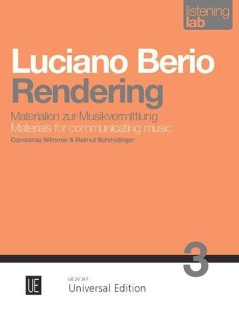 Helmut Schmidinger: Luciano Berio: Rendering, Buch