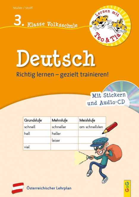 Erika Stoifl: Lernen mit Teo und Tia Deutsch - 3. Klasse Volksschule mit CD, Buch