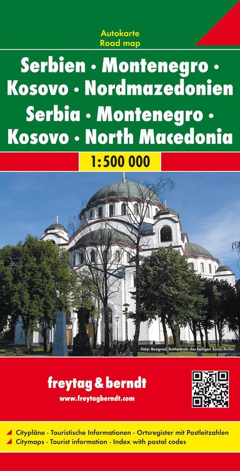 Serbien / Montenegro / Mazedonien 1 : 500 000. Autokarte, Karten