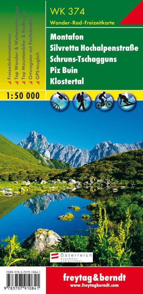 Montafon, Silvretta Hochalpenstrasse, Schrun-Tschagguns, Piz Buin, Klostertal 1 : 50 000, Karten