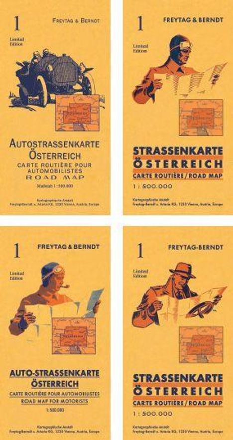 Österreich, Autokarte mit Retrocover 1:500.000, Karten