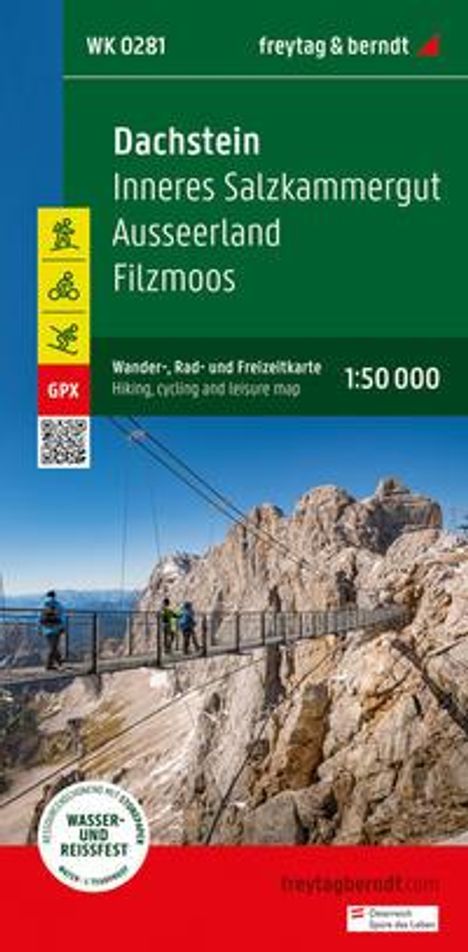 Dachstein, Wander-, Rad- und Freizeitkarte 1:50.000, freytag & berndt, WK 0281, Karten