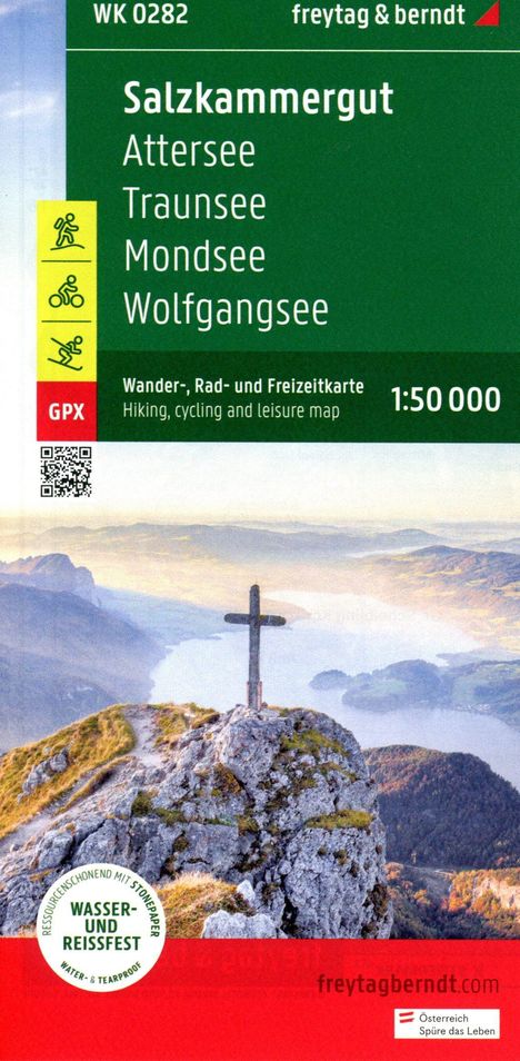 Salzkammergut, Wander-, Rad- und Freizeitkarte 1:50.000, freytag &amp; berndt, WK 0282, Karten