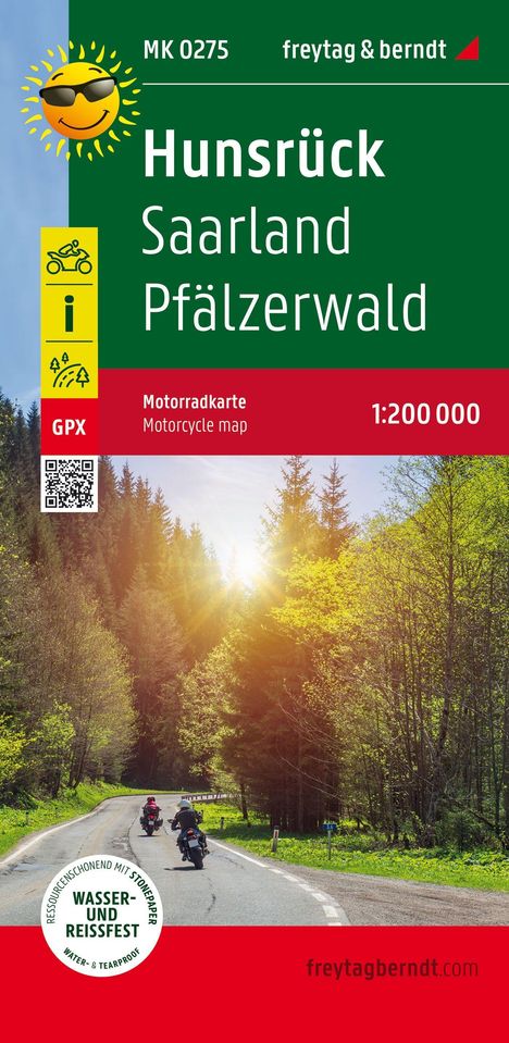 Hunsrück, Motorradkarte 1:200.000, freytag &amp; berndt, Karten