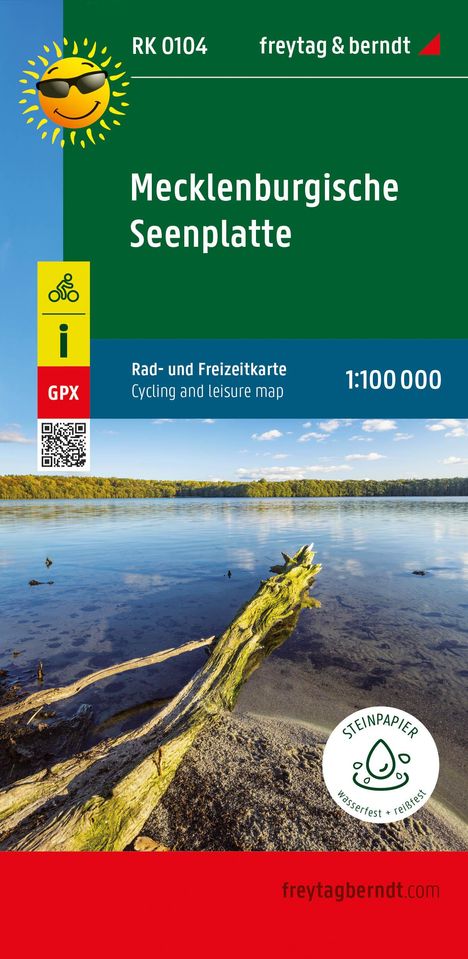 Mecklenburgische Seenplatte, Rad- und Freizeitkarte 1:100.000, freytag &amp; berndt, RK 0104, Karten
