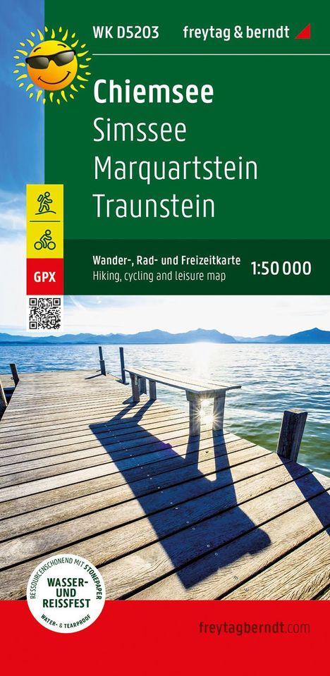 Chiemsee, Wander-, Rad- und Freizeitkarte 1:50.000, freytag &amp; berndt, WK D5203, Karten