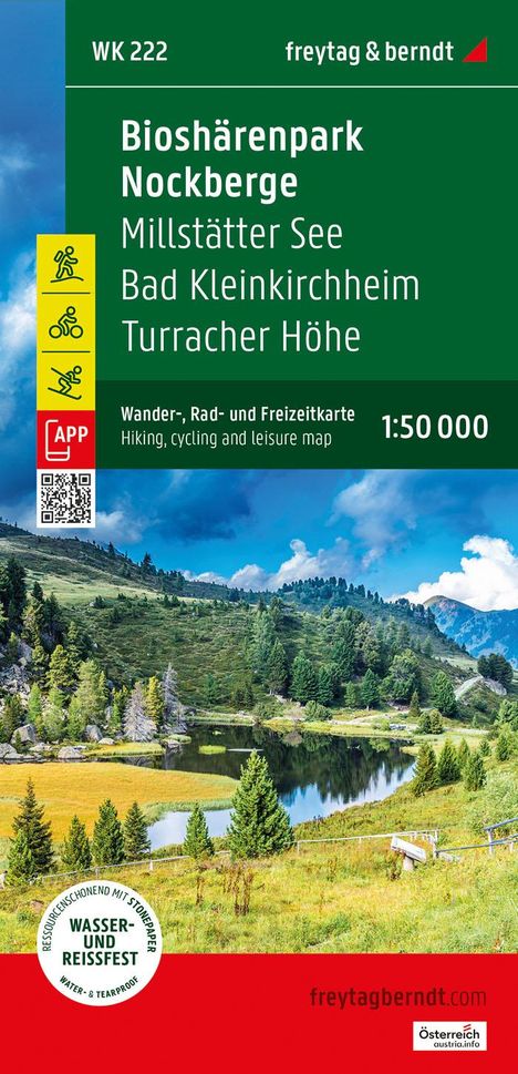 Biosphärenpark Nockberge, Wander-, Rad- und Freizeitkarte 1:50.000, freytag &amp; berndt, WK 222, Karten