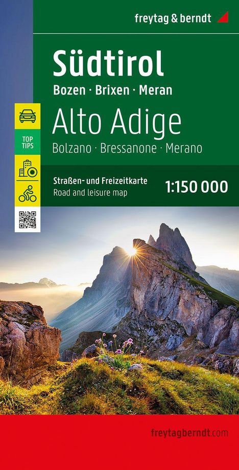 Südtirol, Straßen- und Freizeitkarte 1:150.000, freytag &amp; berndt, Karten