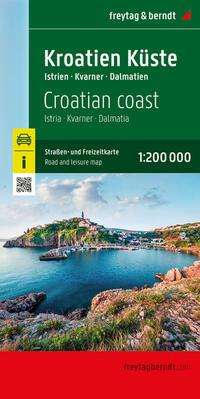 Kroatien Küste, Straßen- und Freizeitkarte 1:200.000, freytag &amp; berndt, Karten