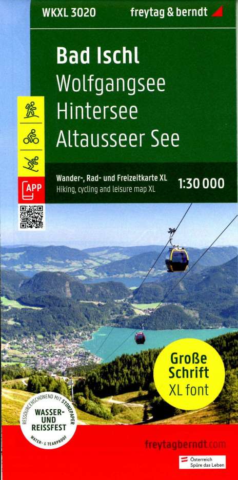 Bad Ischl, Wander-, Rad- und Freizeitkarte 1:30.000, freytag &amp; berndt, WKXL 3020, Karten