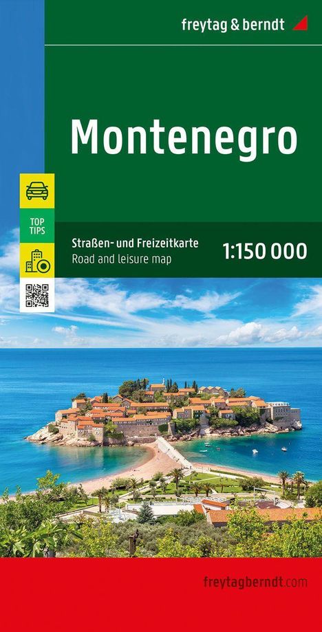 Montenegro, Straßen- und Freizeitkarte 1:150.000, freytag &amp; berndt, Karten