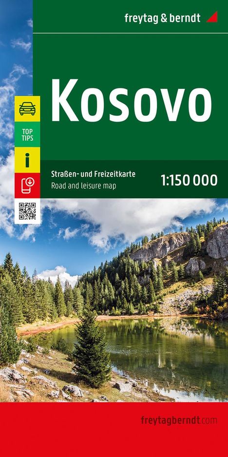 Kosovo, Straßen- und Freizeitkarte 1:150.000, freytag &amp; berndt, Karten