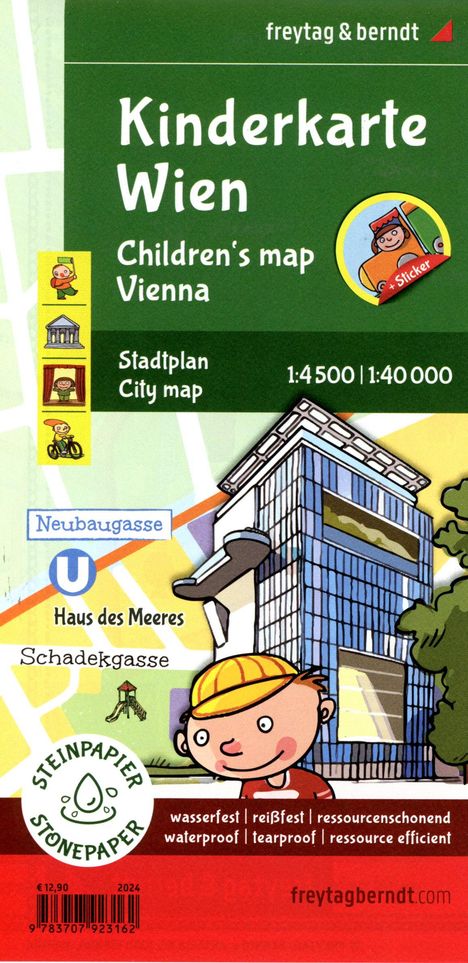 Arthur Fürnhammer: Kinderkarte Wien, Stadtplan 1:40.000, freytag &amp; berndt, Karten