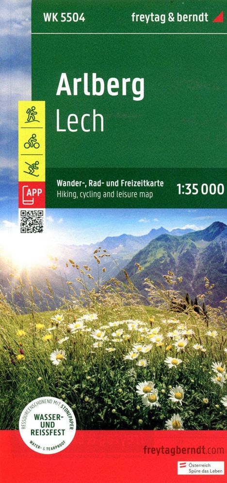 Arlberg, Wander-, Rad- und Freizeitkarte 1:35.000, freytag &amp; berndt, WK 5504, Karten