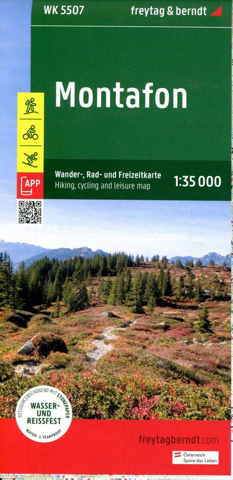 Montafon, Wander-, Rad- und Freizeitkarte 1:35.000, freytag &amp; berndt, WK 5507, Karten
