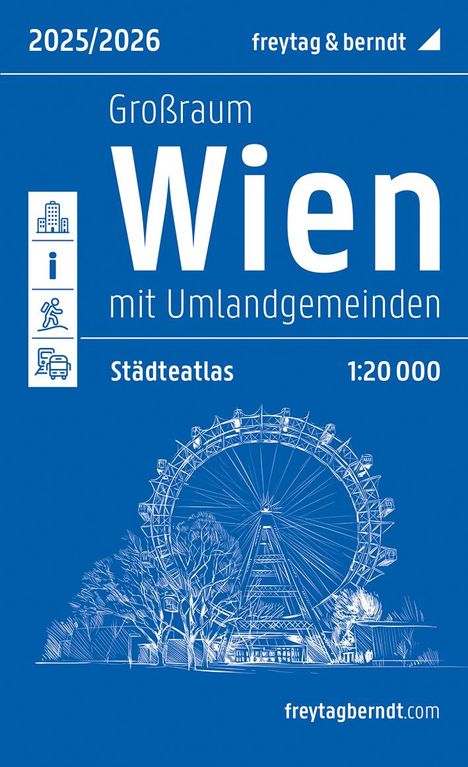 Wien Großraum, Städteatlas 1:20.000, 2025/2026, freytag &amp; berndt, Buch