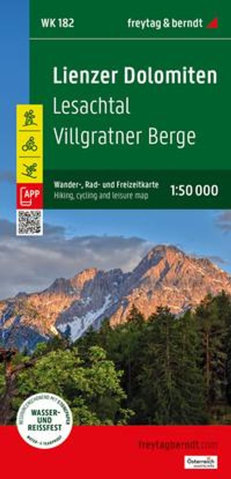 Lienzer Dolomiten, Wander-, Rad- und Freizeitkarte 1:50.000, freytag &amp; berndt, WK 182, Karten