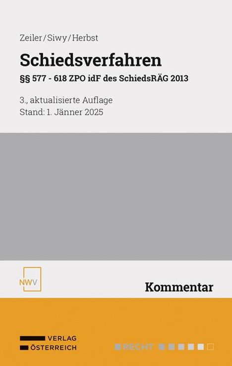 Gerold Zeiler: Schiedsverfahren, Buch