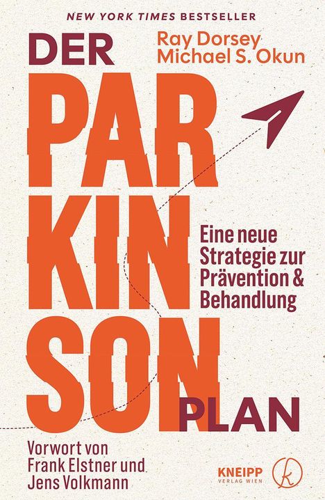 „DER PARKINSON PLAN“, eine neue Strategie zur Prävention & Behandlung. Autoren: Ray Dorsey, Michael S. Okun. Flugzeug-Logo.