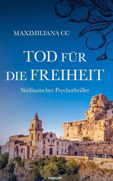 Der Text "Cover, novum Verlag" steht über einem aufgeschlagenen Buch in Schwarz-Weiß.
