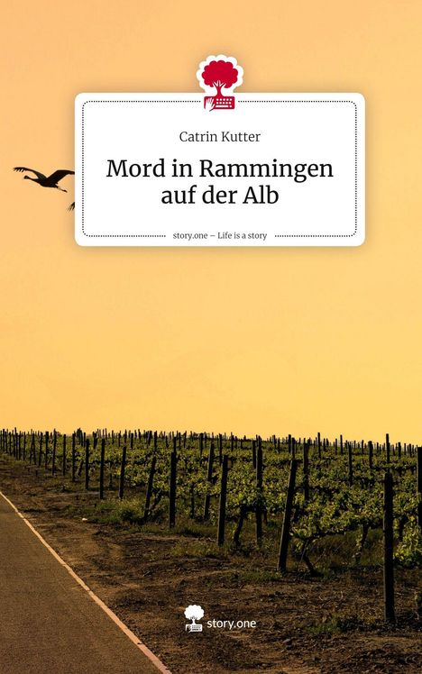„Mord in Rammingen auf der Alb“ von Catrin Kutter. Ein Weg führt an einem mit Reben bepflanzten Feld entlang.