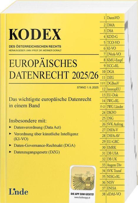 Stefanie Dörnhöfer: KODEX Europäisches Datenrecht 2025/26, Buch