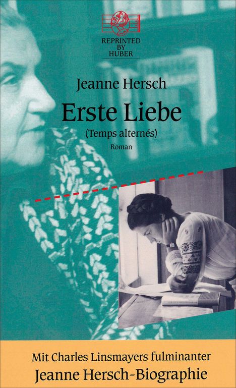 „Erste Liebe“ von Jeanne Hersch, mit Bild einer nachdenklichen Frau.