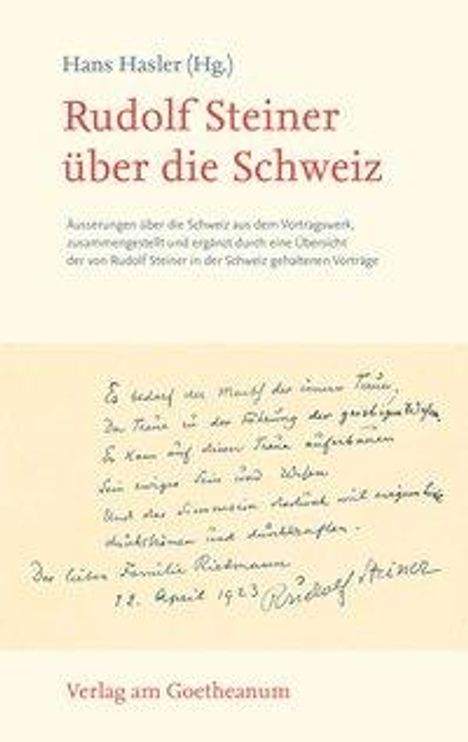 Rudolf Steiner über die Schweiz, Buch
