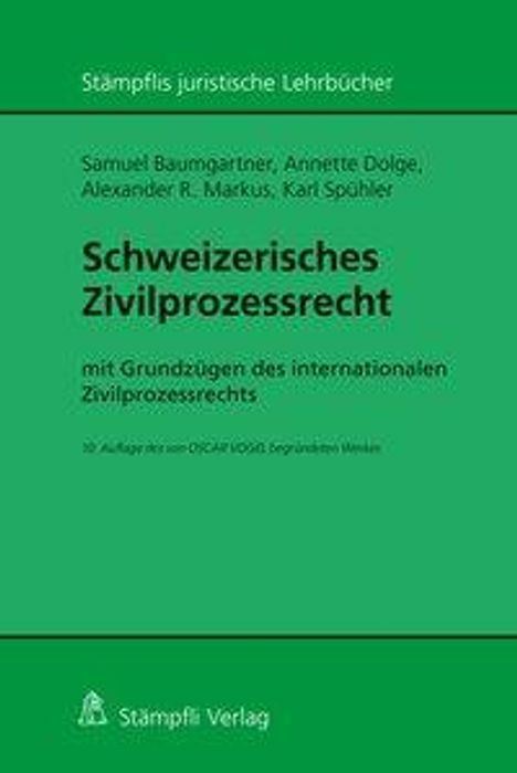 Samuel Baumgartner: Schweizerisches Zivilprozessrecht, Buch