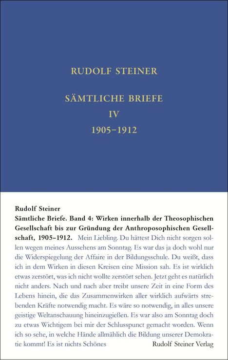 Rudolf Steiner: Sämtliche Briefe, Buch