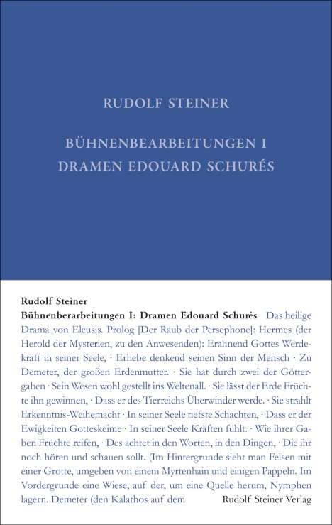 Rudolf Steiner: Bühnenbearbeitungen I, Buch