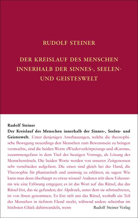 Rudolf Steiner: Steiner, R: Kreislauf des Menschen innerhalb der Sinnes, Buch