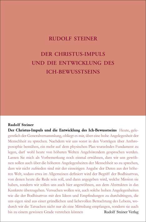 Rudolf Steiner: Der Christus-Impuls und die Entwicklung des Ich-Bewusstseins, Buch