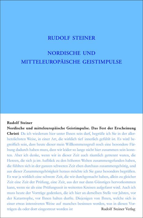 Rudolf Steiner: Nordische und mitteleuropäische Geistimpulse, Buch