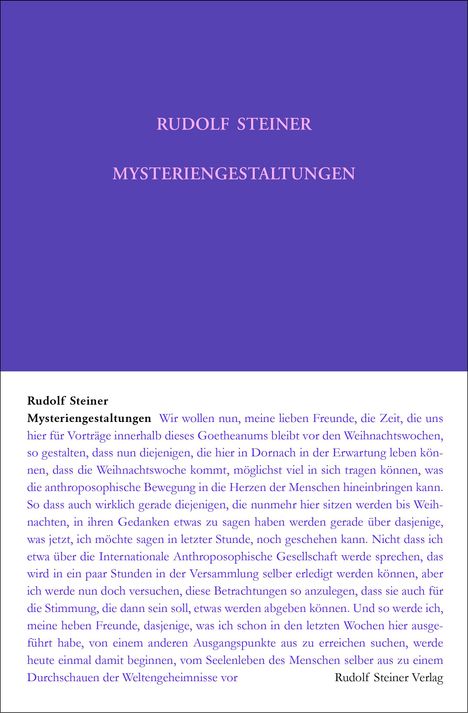 Rudolf Steiner: Mysteriengestaltungen, Buch