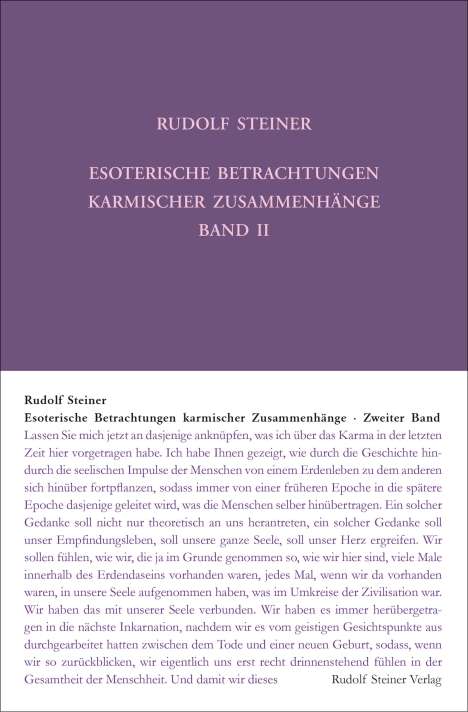 Rudolf Steiner: Esoterische Betrachtungen karmischer Zusammenhänge, Buch