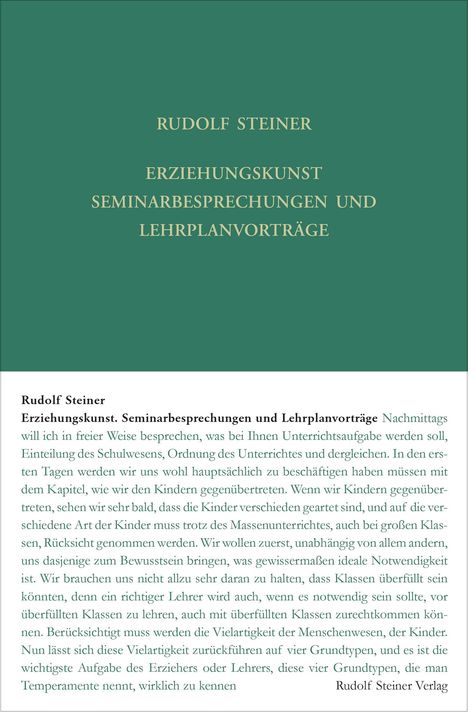 Rudolf Steiner: Steiner, R: Erziehungskunst. Seminarbesprechungen und Lehrpl, Buch