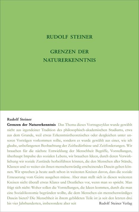 Rudolf Steiner: Steiner, R: Grenzen der Naturerkenntnis, Buch