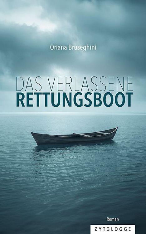 „ORIANA BRUSEGHINI – Das verlassene Rettungsboot“ zeigt ein kleines Ruderboot auf ruhigem Wasser unter bewölktem Himmel.