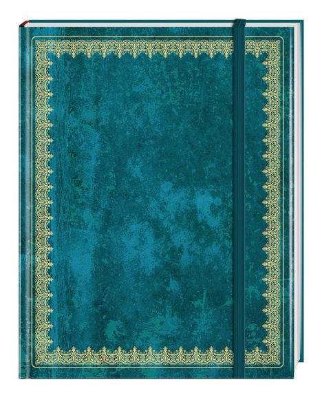 Blank Book Lederlook blau (klein), Buch