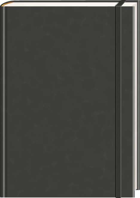 Anaconda Notizbuch/Notebook/Blank Book, punktiert, textiles Gummiband, schwarz, Hardcover (A5), 120g/m² Papier, Diverse