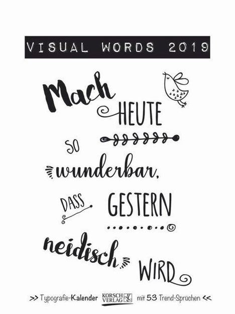 Visual Words 2019 Wochenkalender, Diverse
