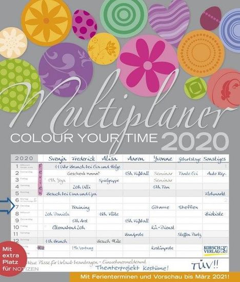 Multiplaner - Colour your time 2020, Diverse