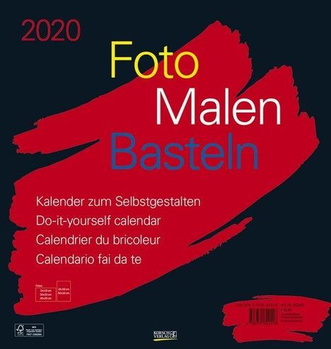 Foto-Malen-Basteln Bastelkalender schwarz groß 2020, Diverse