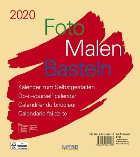 Foto-Malen-Basteln Bastelkalender beige 2020, Diverse
