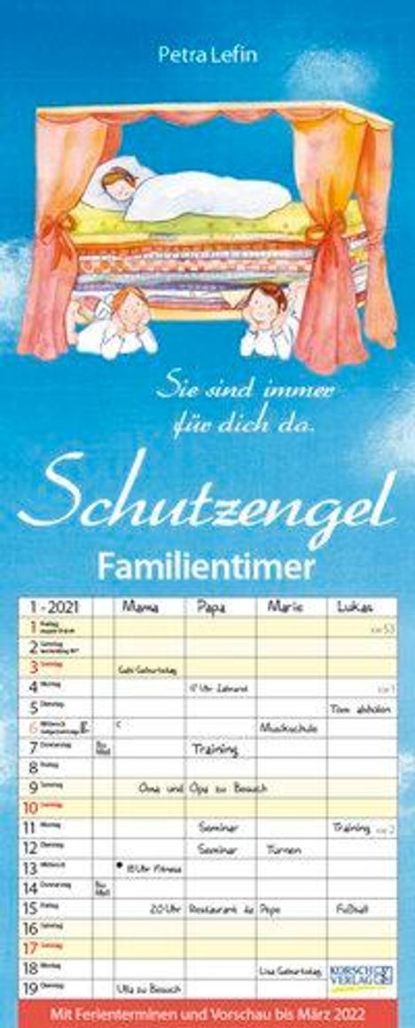 Familientimer Schutzengel 2021, Kalender