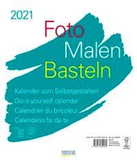 Foto-Malen-Basteln Bastelkalender weiß groß 2021, Kalender