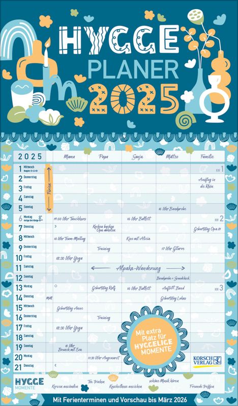 Hygge Planer 2025, Kalender
